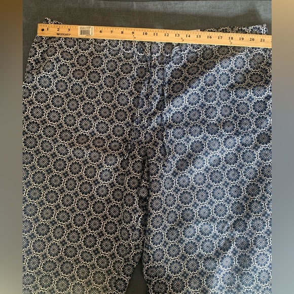 Womens Liz Claiborne Blue Floral Linen Blend Mid Rise Wide Leg New Pants XXL - Picture 7 of 8
